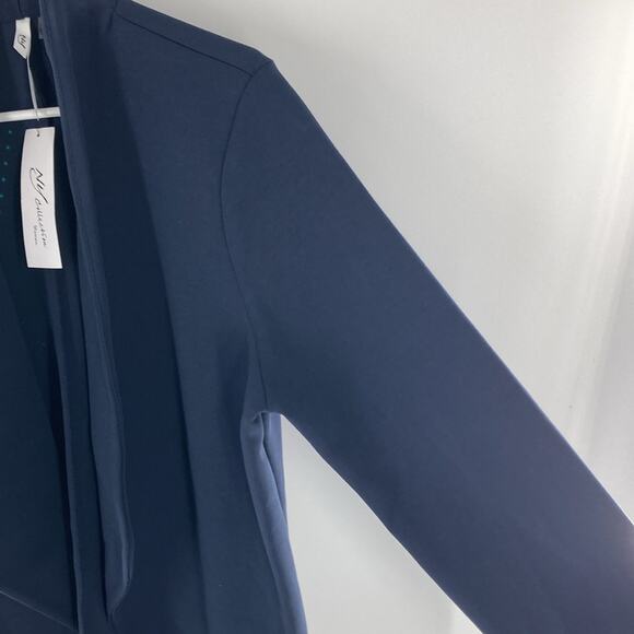 NY Collection Woman Navy Blue Open Front Ponte Knit Cardigan Size 1X New - Picture 5 of 14